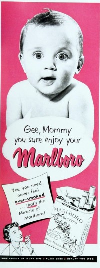 Baby oversmoked Marlboro ad