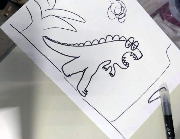 desenho dinossauro fácil